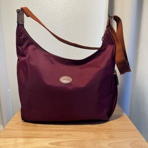 Longchamp Le Pilage Burgundy Hobo Shoulder Bag